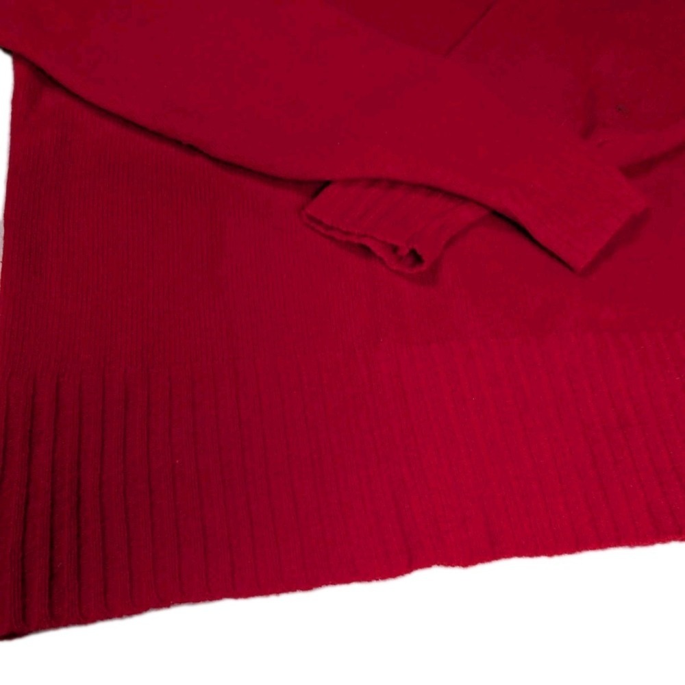 D.D. SLOANE Red Mock Neck Sweater | Lambswool Blend | Size Large | Essential... - Picture 8 of 13